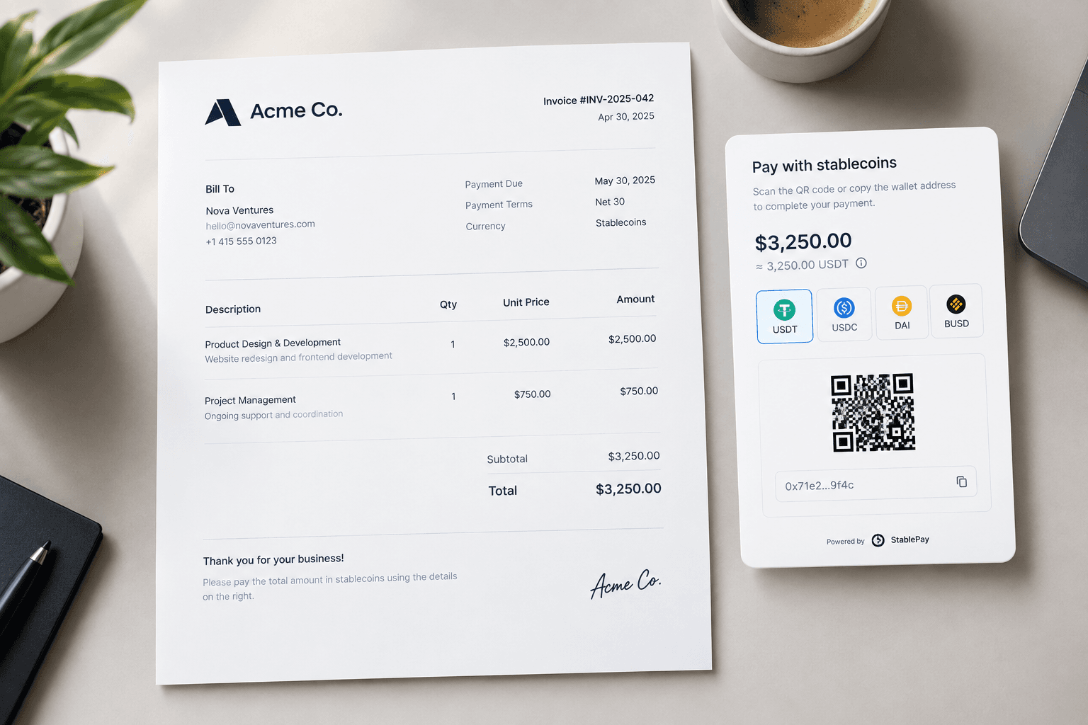 How to Invoice Clients in Stablecoins